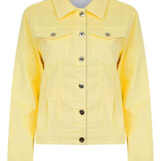 Coats / Jackets Feather Women's Stretch Cotton Denim Jacket in Pale Lemon - Amara Reya / 10 - Tokyo Laundry