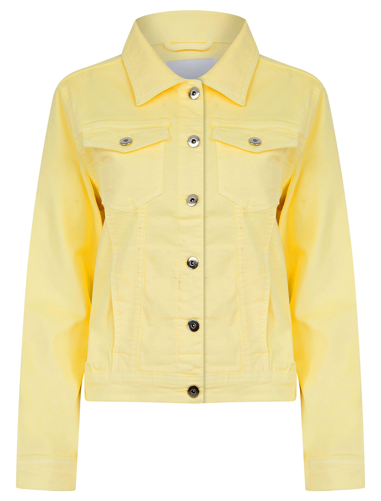 Coats / Jackets Feather Women's Stretch Cotton Denim Jacket in Pale Lemon - Amara Reya / 10 - Tokyo Laundry