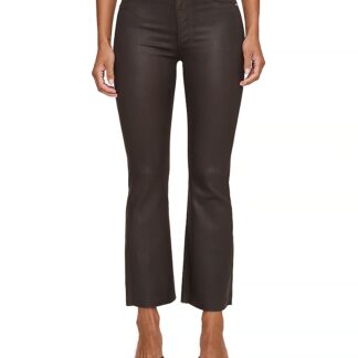 DL1961 Petite Bridget Boot High Rise Instasculpt Coated Jeans in Chocolate