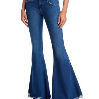 Free People Emre High Rise Flare Jeans in Daisy Blue