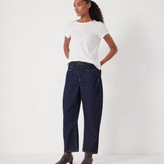 HUSH Mid Rise Barrel Jeans Blue Denim