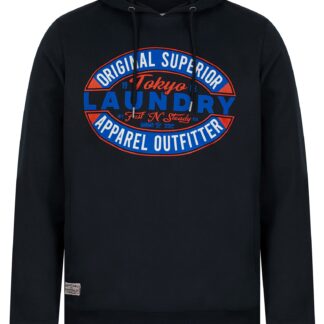 Hoodies / Sweatshirts Haig Graphic Motif Brushback Fleece Pullover Hoodie in Sky Captain Navy / S - Tokyo Laundry