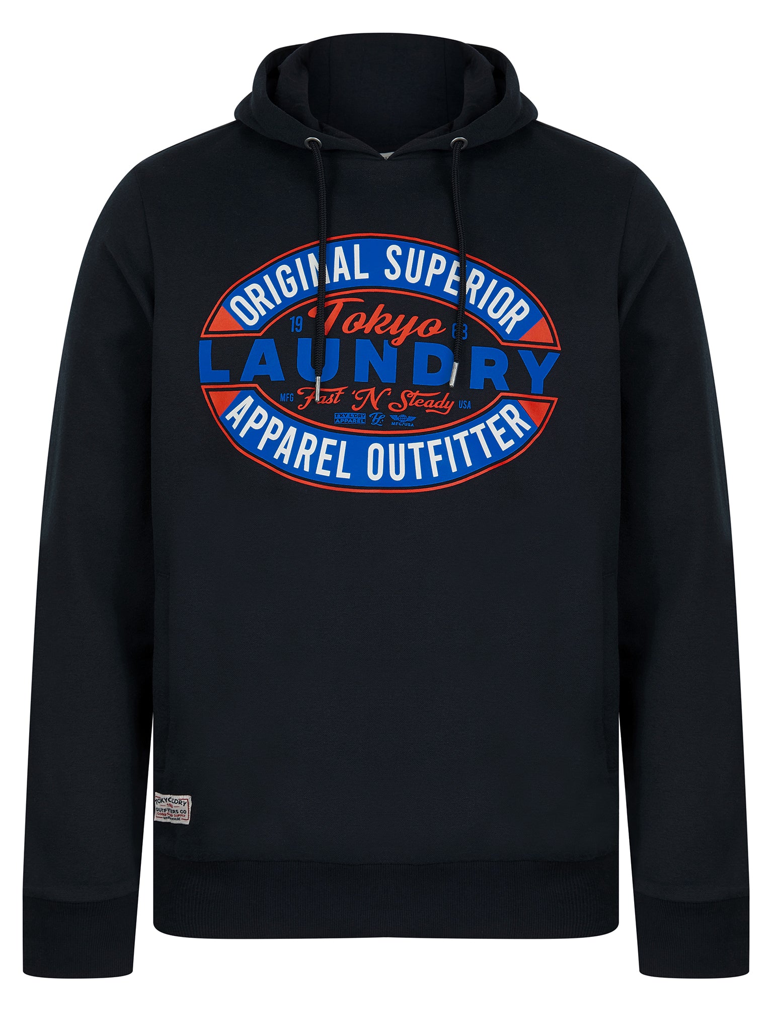 Hoodies / Sweatshirts Haig Graphic Motif Brushback Fleece Pullover Hoodie in Sky Captain Navy / S - Tokyo Laundry