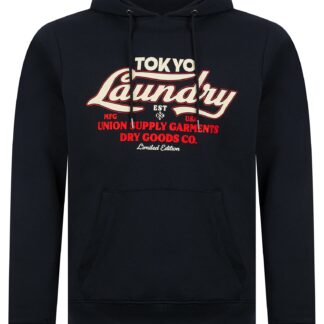 Hoodies / Sweatshirts Kennion Graphic Motif Brushback Fleece Pullover Hoodie in Sky Captain Navy / S - Tokyo Laundry