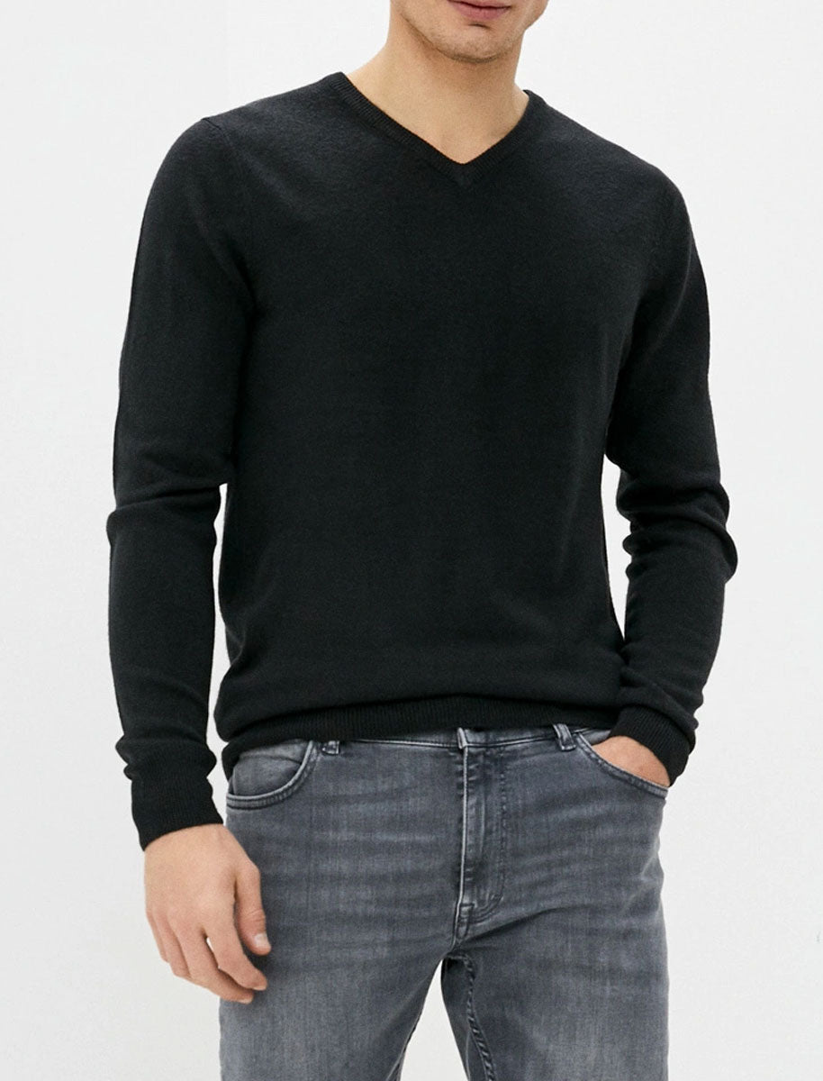 Jumpers Kasso Soft V Neck Jumper In Black - Kensington Eastside / M - Tokyo Laundry