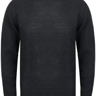 Jumpers Mel Crew Neck Knitted Jumper in Charcoal Marl / Dark Denim - Kensington Eastside / XL - Tokyo Laundry