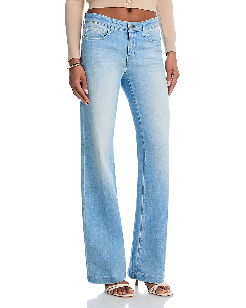 L'Agence Joanne Mid Rise Wide Leg Jeans in Haven