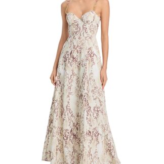 L'Agence Sutton Beaded Strap Maxi Dress