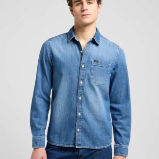 Lee Leesure Regular Fit Pure Cotton Denim Shirt Blue Denim