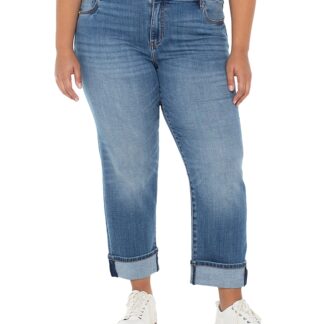 Liverpool Los Angeles Plus Marley High Rise Girlfriend Cuffed Jeans in Rushland