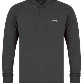 Long Sleeve Tops Cosenza Long Sleeve Polo Shirt in Charcoal Marl / S - Tokyo Laundry