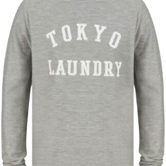 Long Sleeve Tops Norsk Felt Applique Loop Back Cotton Long Sleeve Top In Light Grey Marl / S - Tokyo Laundry