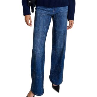 Maje Pantinblustrass High Rise Jeans in Blue