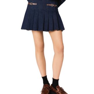 Maje Short Denim Skirt with Lining