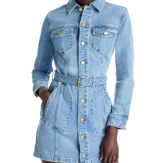 Michael Michael Kors Denim Belted Mini Dress
