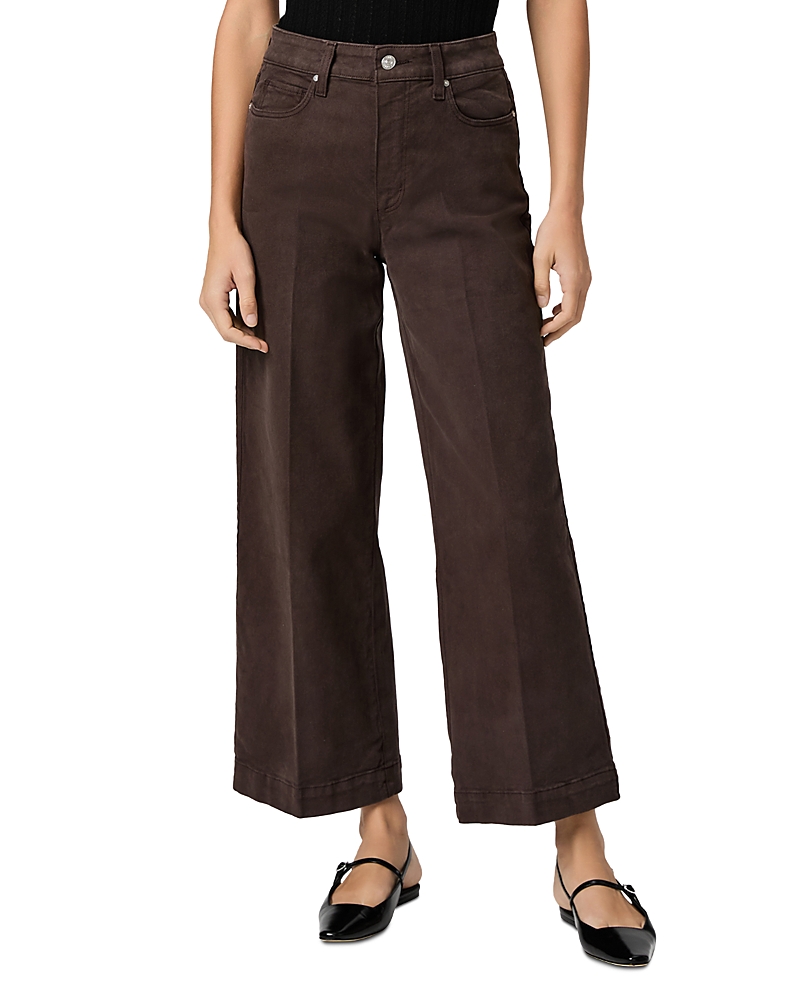 Paige Anessa Cropped Wide Leg Jeans in Rich Chocolate
