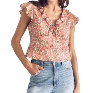 Paige Farrow Printed Ruffled Top