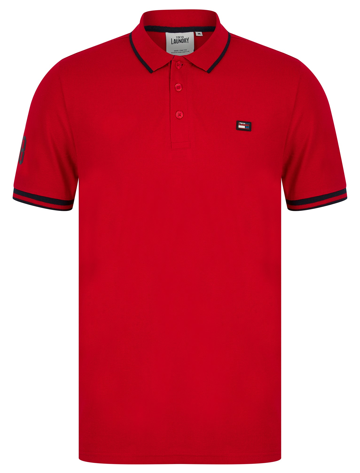 Polo Shirts Casson Cotton Pique Polo Shirt in Barados Cherry / S - Tokyo Laundry