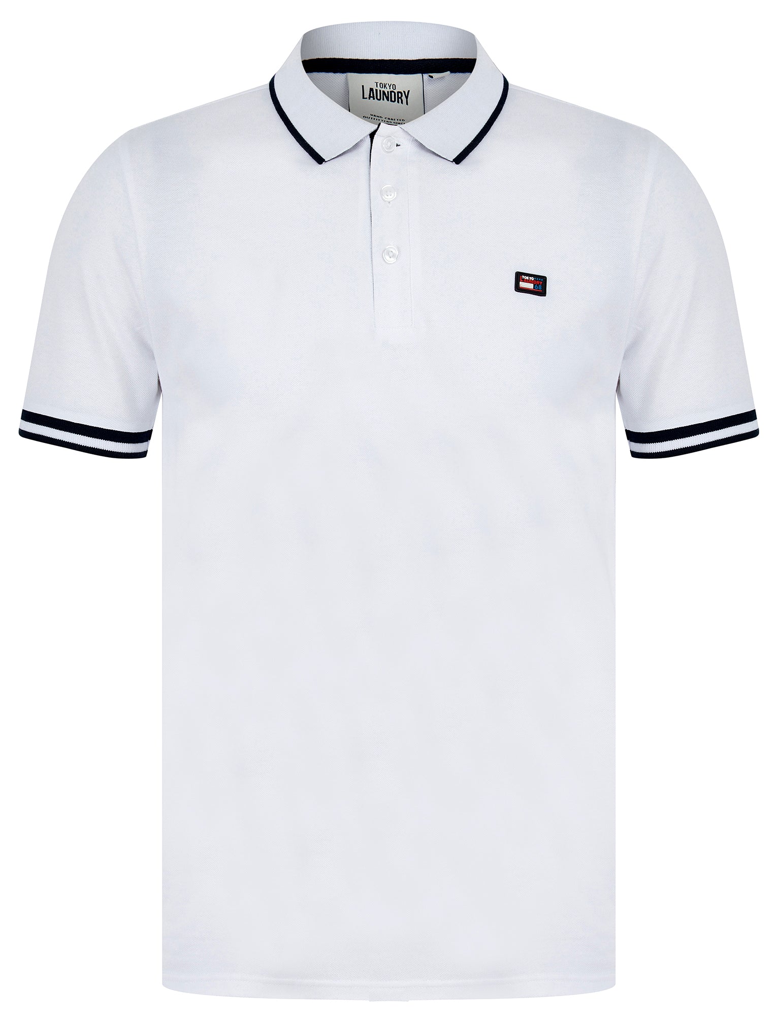 Polo Shirts Casson Cotton Pique Polo Shirt in Optic White / S - Tokyo Laundry