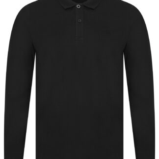 Polo Shirts Landers Long Sleeve Cotton Jersey Polo Shirt in Jet Black / S - Tokyo Laundry