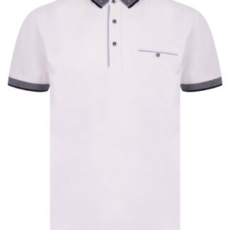 Polo Shirts Riddle Stretch Cotton Jersey Button Down Collar Polo Shirt in Optic White - Kensington Eastside / S - Tokyo Laundry