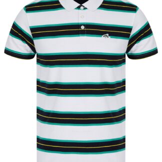 Polo Shirts Urlwin Yarn Dyed Striped Cotton Pique Polo Shirt in Atlantis Green - Le Shark / S - Tokyo Laundry