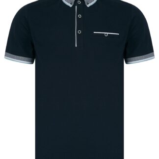 Polo Shirts Wilmot Stretch Cotton Jersey Button Down Collar Polo Shirt in Sky Captain Navy - Kensington Eastside / S - Tokyo Laundry