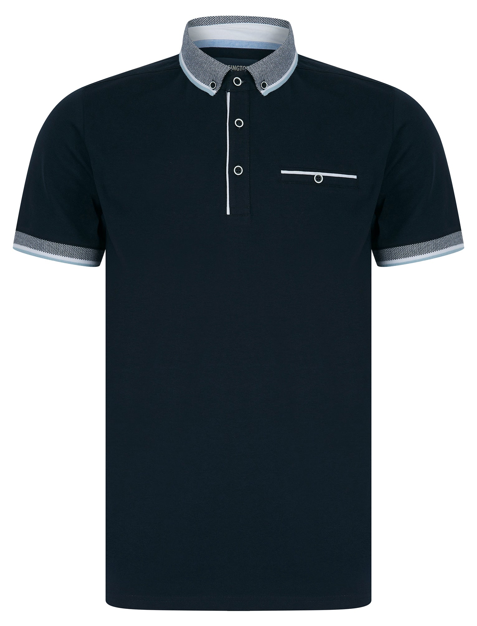 Polo Shirts Wilmot Stretch Cotton Jersey Button Down Collar Polo Shirt in Sky Captain Navy - Kensington Eastside / S - Tokyo Laundry