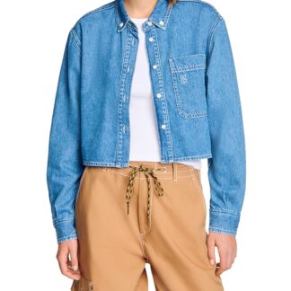 Sandro Cropped Denim Shirt