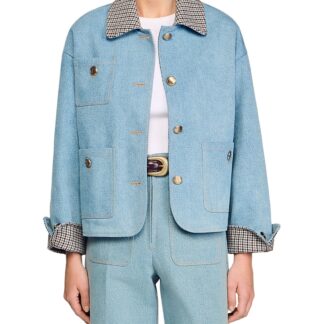 Sandro Denim Jacket Front Button