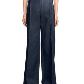 Sandro High Rise Wide Leg Denim Pants