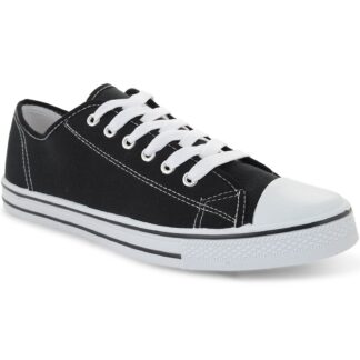 Shoes Mens Taylor Low Top Lace Up Canvas Trainers in Black / UK 7 - Tokyo Laundry