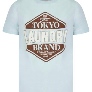T-Shirts Barton Motif Cotton Jersey Crew Neck T-Shirt in Ice Water / S - Tokyo Laundry