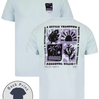 T-Shirts Better Tomorrow Motif Cotton Jersey T-Shirt in Ice Water - South Shore / S - Tokyo Laundry
