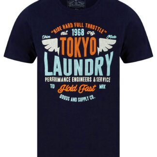 T-Shirts Ferndale Motif Cotton Jersey T-Shirt in Sky Captain Navy / S - Tokyo Laundry