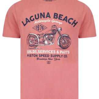 T-Shirts Mayfielding Motif Cotton Jersey T-Shirt in Dusty Rose - South Shore / S - Tokyo Laundry