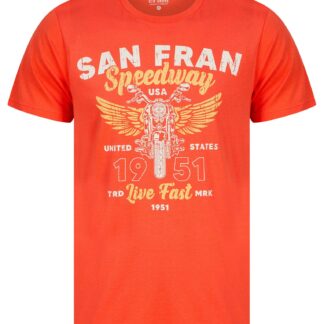 T-Shirts Seattle Speedsters Motif Cotton Jersey T-Shirt in Hot Coral - South Shore / S - Tokyo Laundry