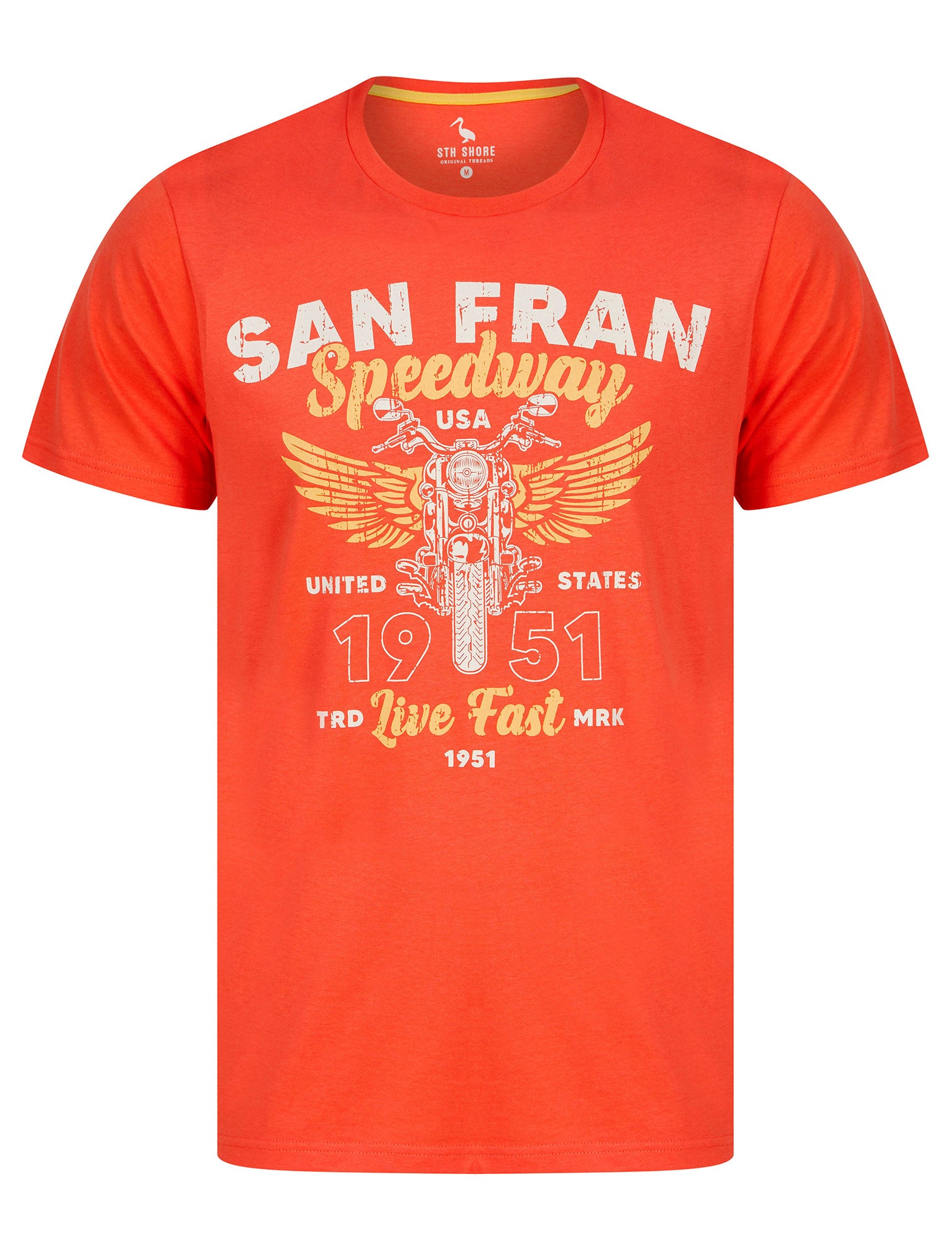 T-Shirts Seattle Speedsters Motif Cotton Jersey T-Shirt in Hot Coral - South Shore / S - Tokyo Laundry
