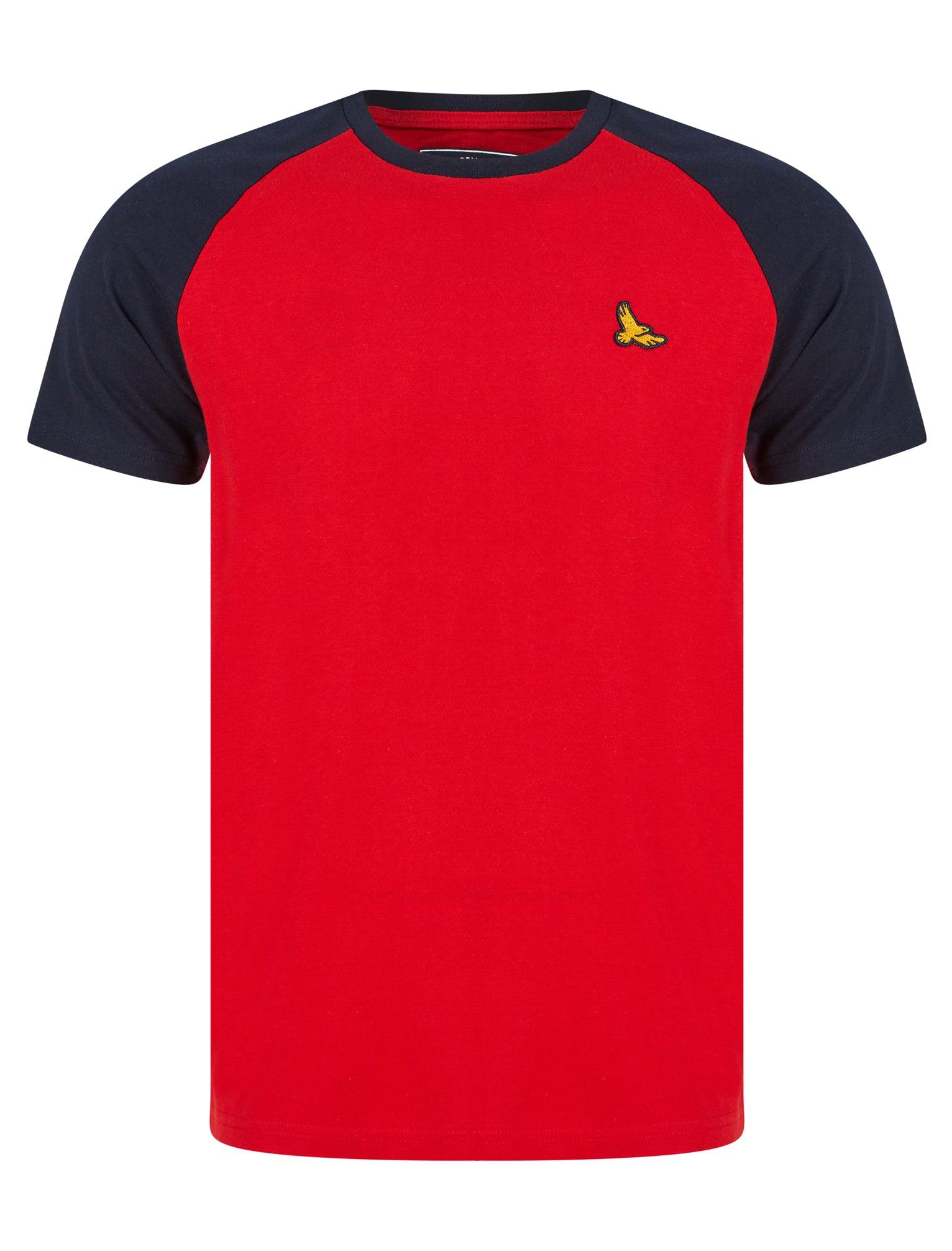 T-Shirts Stutfield Contrast Sleeve Cotton Baseball T-Shirt in Chinese Red - Kensington Eastside / S - Tokyo Laundry