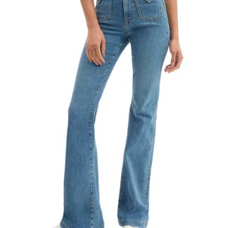 Veronica Beard Beverly High Rise Skinny Flare Jeans in Enough Said