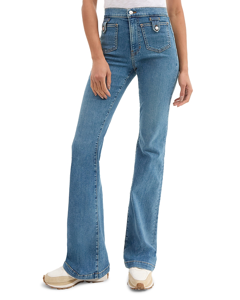 Veronica Beard Beverly High Rise Skinny Flare Jeans in Enough Said