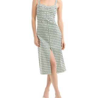 Veronica Beard Colleen Printed Slit Midi Dress