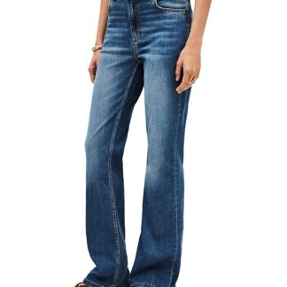 ba & sh Aommie Low Rise Straight Jeans in Blue Jeans