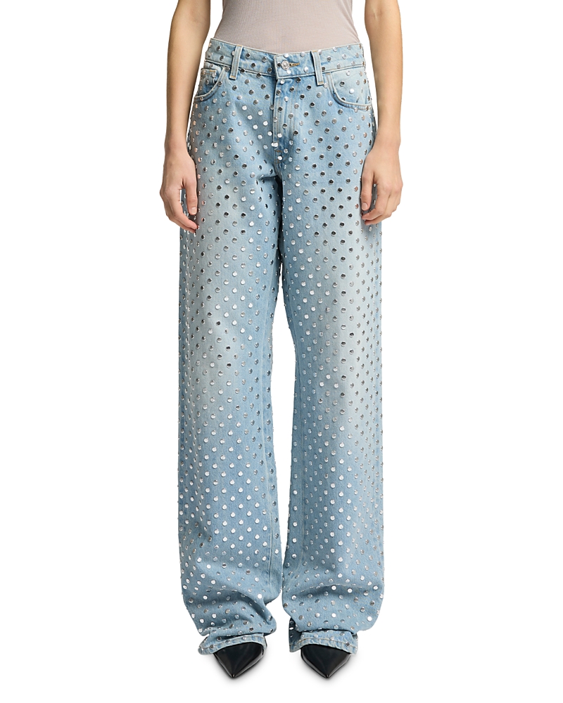 7 For All Mankind Straight Trouser High Rise Jeans in Bleach