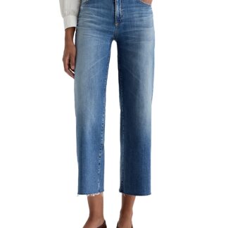 Ag Saige High Rise Wide Leg Cropped Jeans in 16 Years Postcard