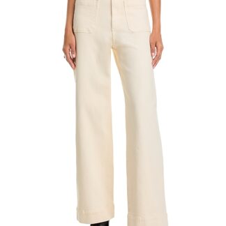 Aqua High Rise Wide Leg Jeans in Ecru - Exclusive