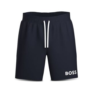 Boss Ease Cotton Logo Print Shorts Regular Fit