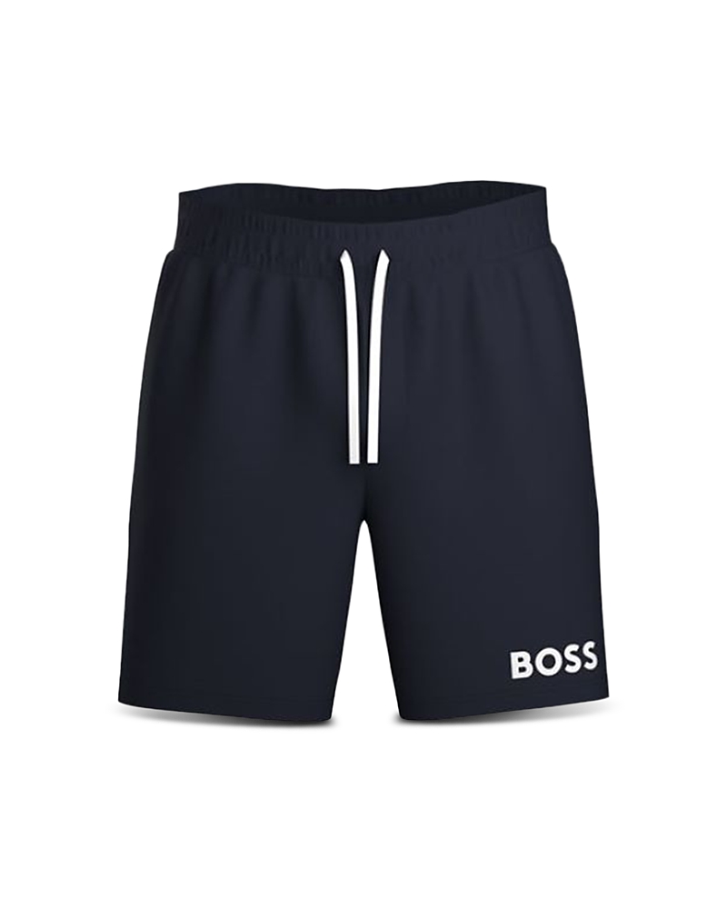 Boss Ease Cotton Logo Print Shorts Regular Fit