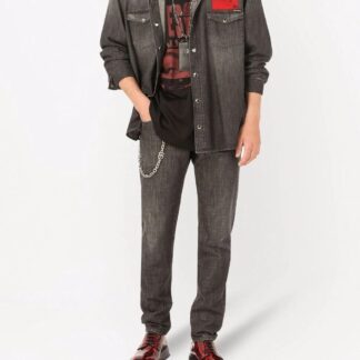 DOLCE & GABBANA DENIM SHIRT Size: 40, colour: BLACK