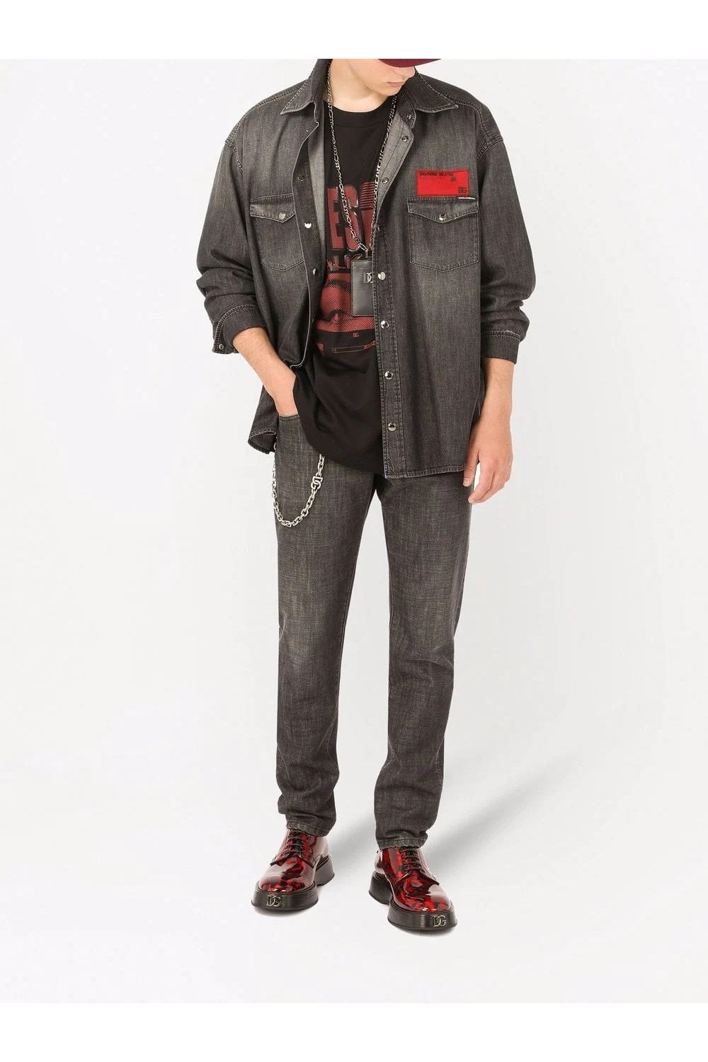 DOLCE & GABBANA DENIM SHIRT Size: 40, colour: BLACK